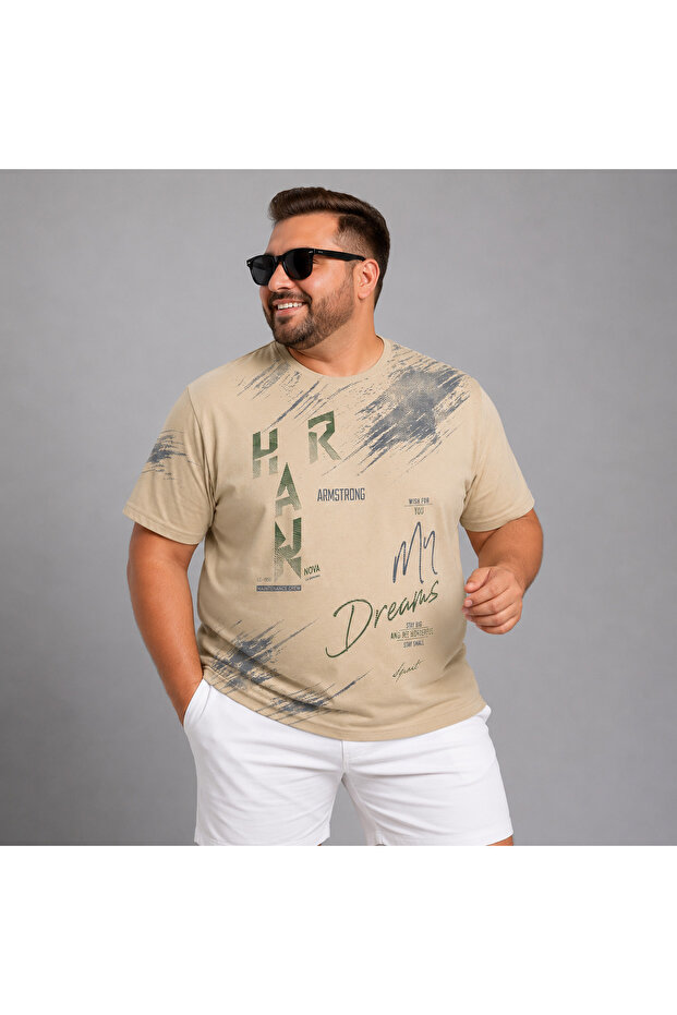 Large Size Cotton Comfortable Fit Daily Use Crew Neck Men's T-Shirt