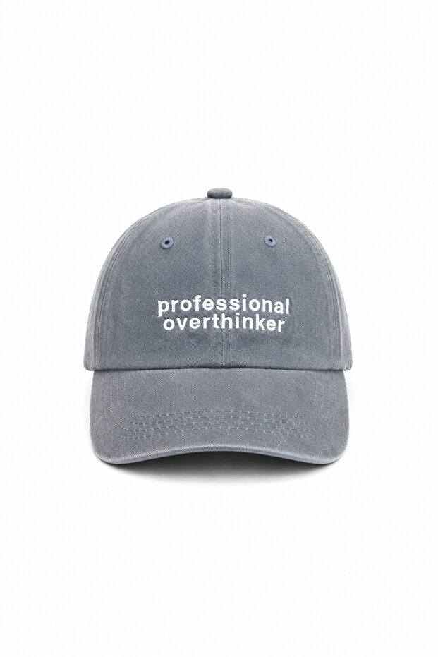 Professional Overthinker Unisex Hat Light Grey Embroidered Baseball Cap Hat Adjustable