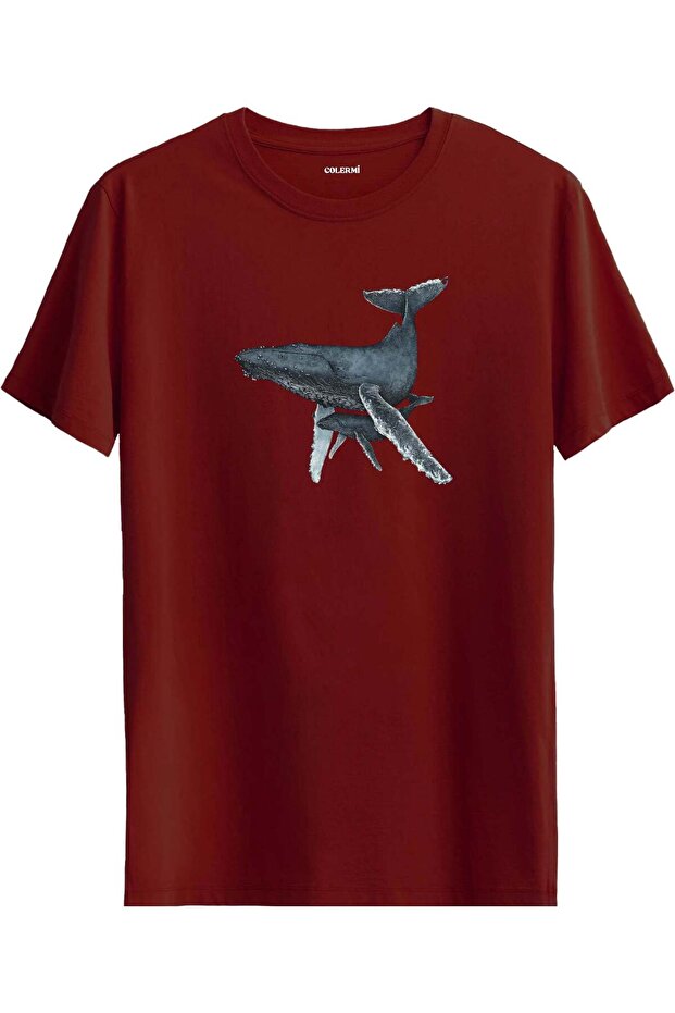 Powerful and Simple Design T-Shirt with Whale Figure
