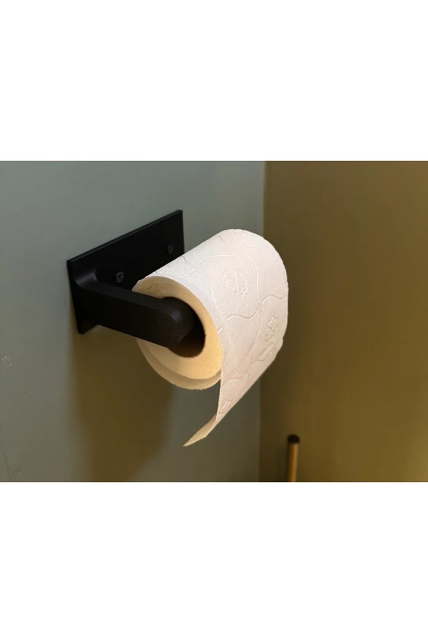 13 cm Plastic Toilet Paper Holder with Double-Sided Tape | Mountable Toilet Paper Holder Without Drilling Black