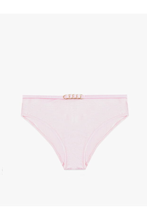 High Waist Bikini Bottom with Metal Accessories