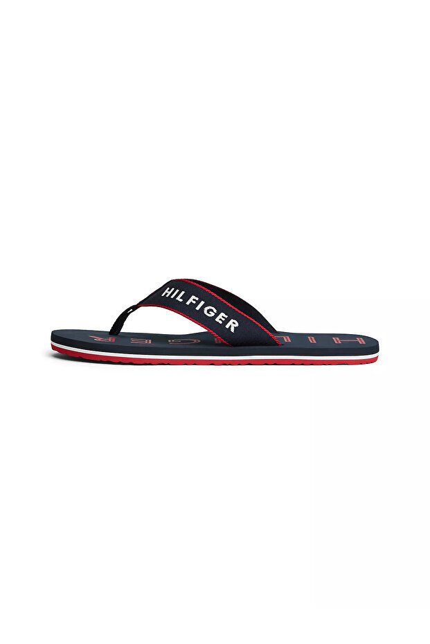 Men's Logo Signed Navy Blue Flip-Flops