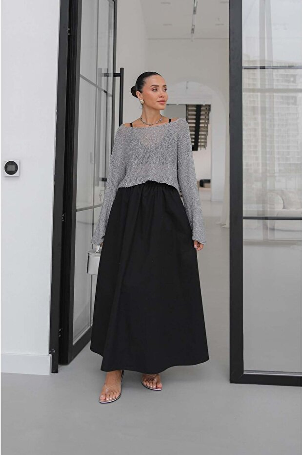 Gray Sequined Mercerized Blouse - 2