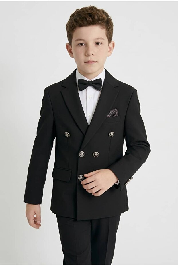 Boy's Double-Breasted Blazer Jacket