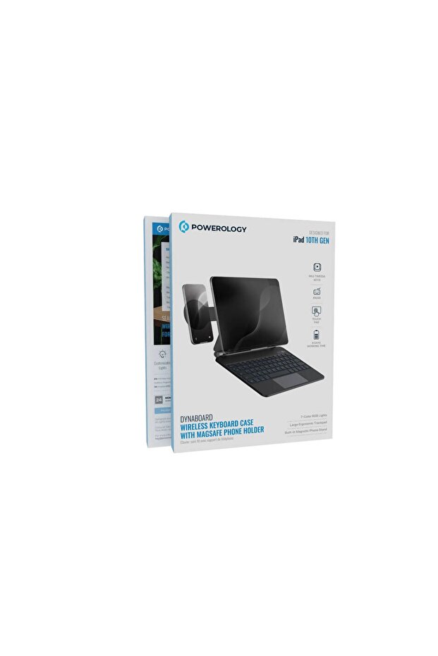 DynaBoard Wireless Keyboard Case With MagSafe Phone Holder Designed For iPad 10 TH GEN Black
