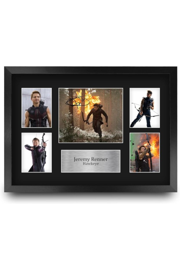 FR A3 Jeremy Renner Hawkeye Gifts Printed Signed Autograph Picture Display for Movie Memorabilia Fans - A3 Framed