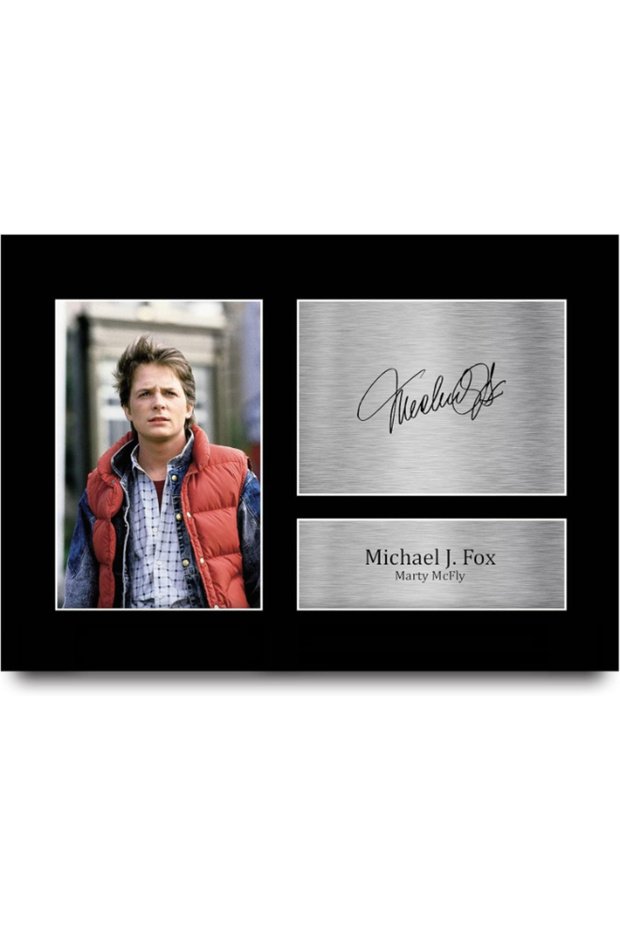 A4 Michael J Fox Back to the Future Marty McFly Gifts Printed Signed Autograph Picture for Movie Memorabilia Fans