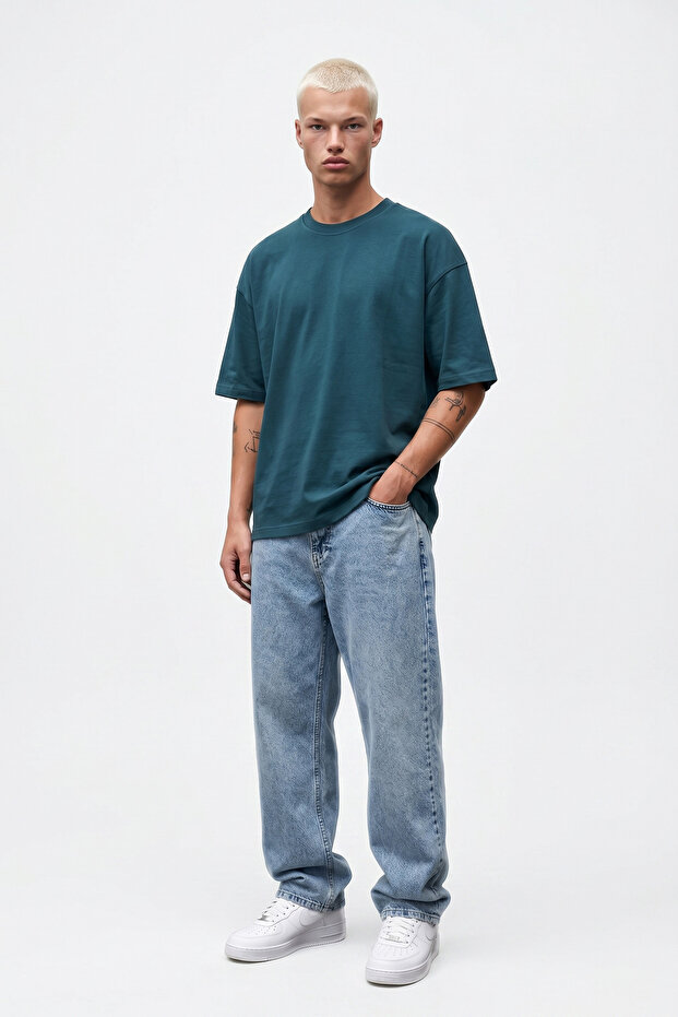 Tricou Basic Oversize Verde Smarald - 2
