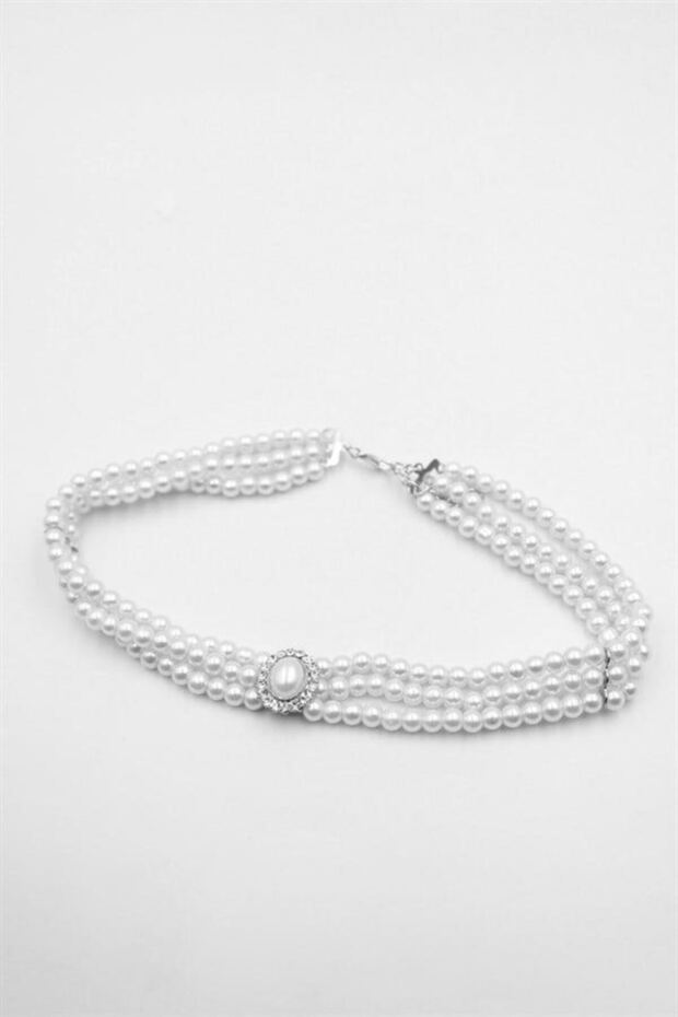 Pearl Choker Necklace - Silver