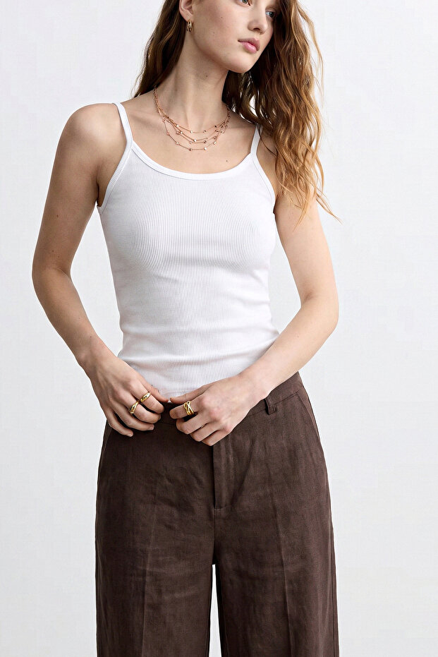 Thin Strap Crop Tank Top