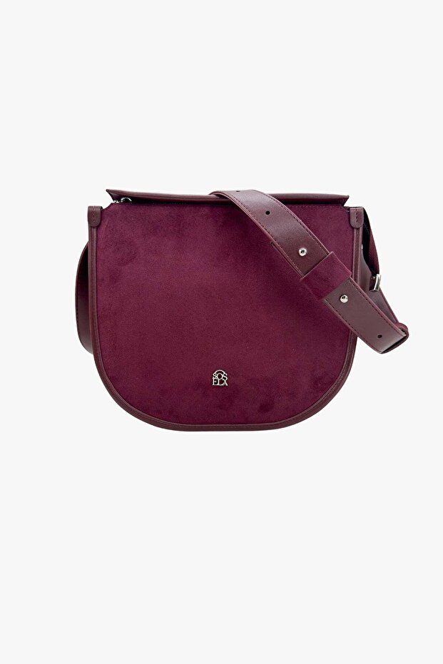 67-7199 Women's Suede Burgundy Crossbody Bag