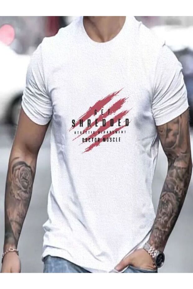Men's Printed White T-Shirt