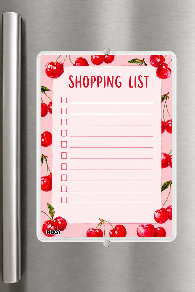 Shopping List - A5 - Magnetic - Pvc - Refrigerator Note Holder & Desktop - Summer Erase - Planner