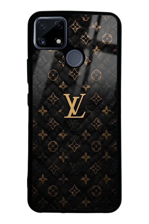 Realme C25 Black Gold Lv Design Glossy Phone Case