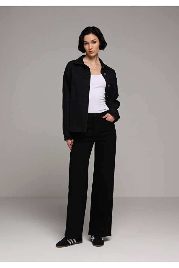 Regular Fit Women's Black Denim Jean Pants
