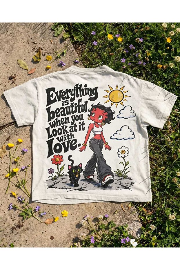 Everthing Is Beautifull Printed Unisex Oversize T-Shirt
