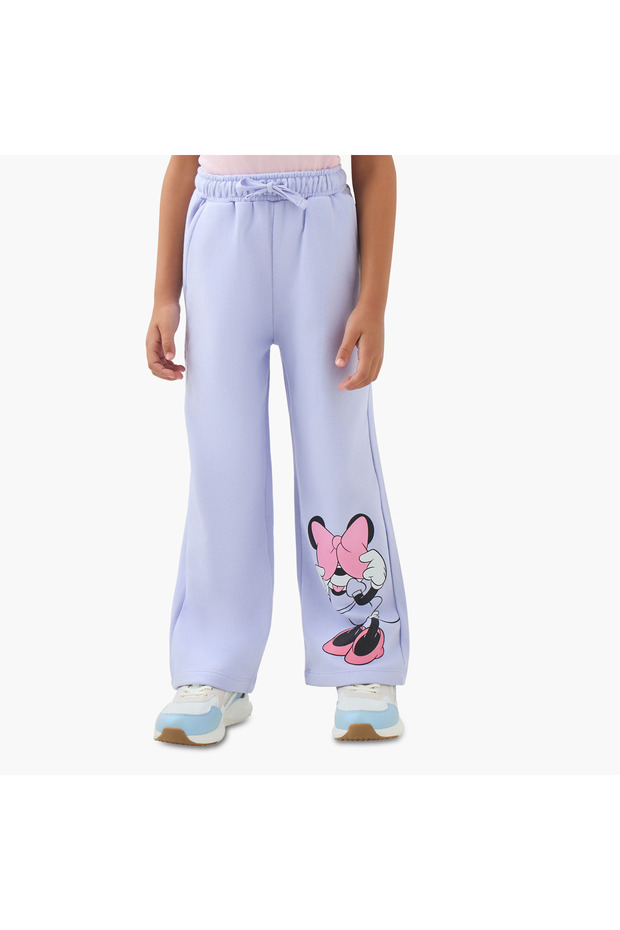Girls Track Pants with Minnie Mouse Print - Cotton - Drawstring Waist