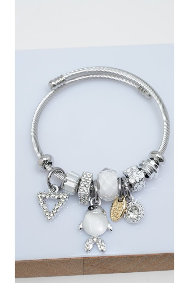 White Fish Figured Charm Bracelet