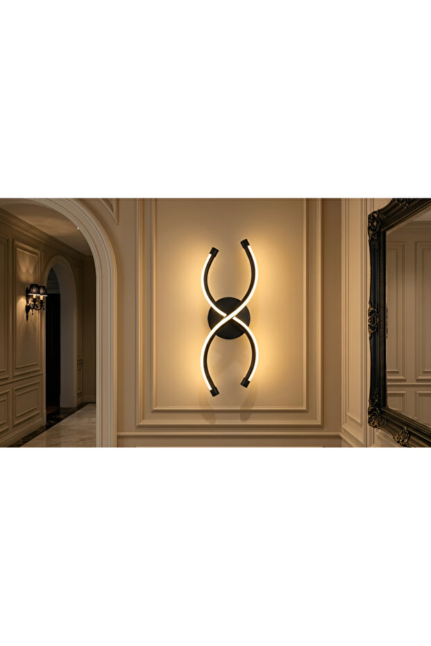 مصباح حائط حديث بتصميم 8 تاسيجن بثلاثة ألوان مع مصابيح LED - إضاءة حائطية أنيقة