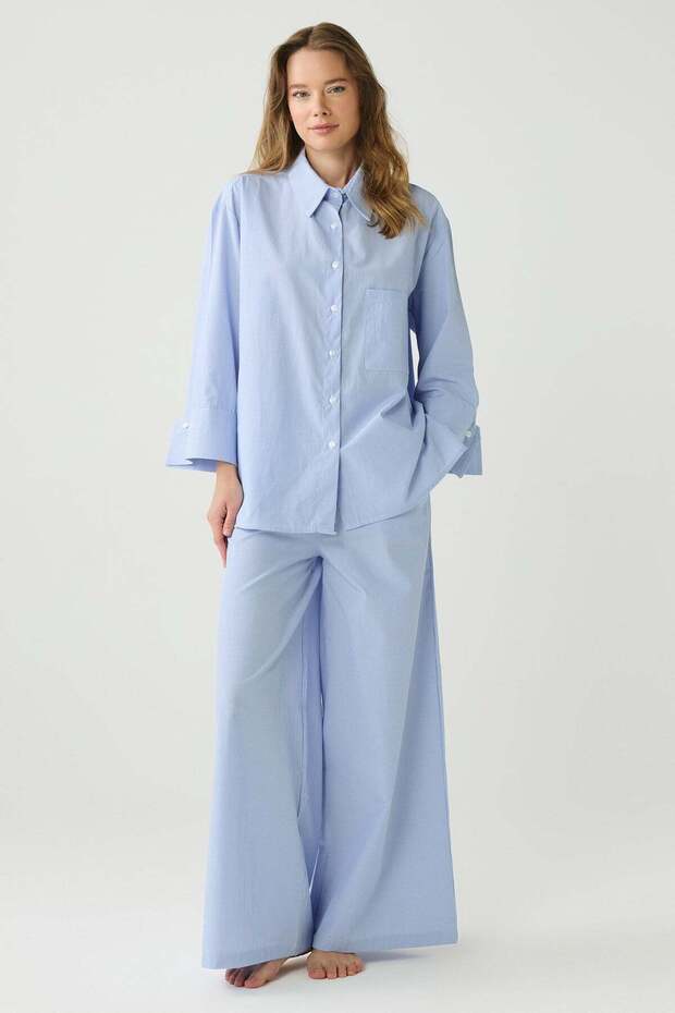 Dayjamas Striped Shirt Pants Set Blue