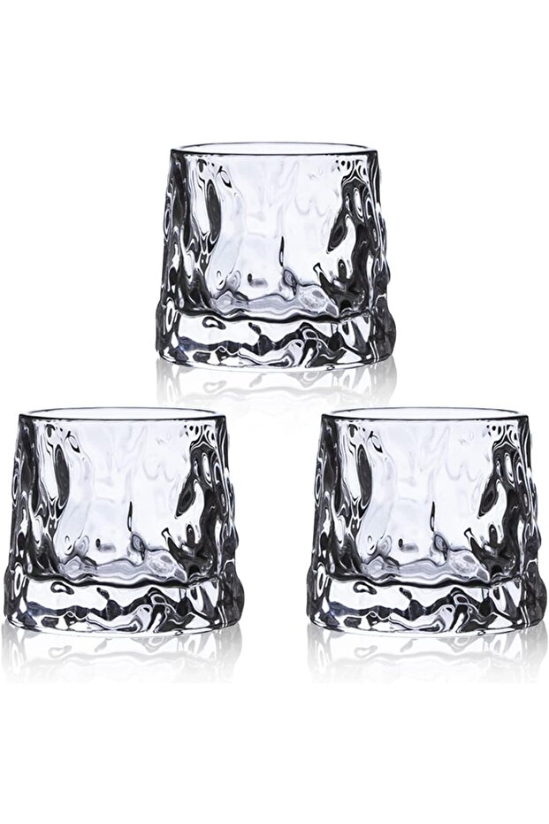 Flat bottom Crystal Whiskey Glasses, Premium 5OZ Scotch Glasses Set of 3, Old Fashioned Glasses