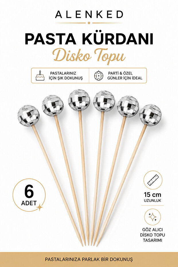 Pasta Toothpick Disco Ball 15 cm Set of 6