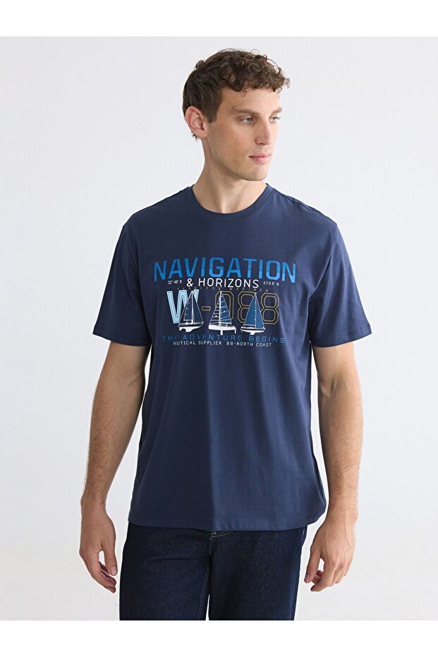 Crew Neck Printed Men's T-Shirt
