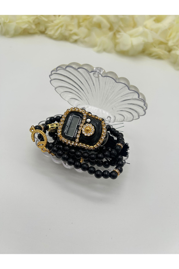 Stone Zi̇ki̇rmati̇k and Pearl Tesbi̇h Set in Oyster Box