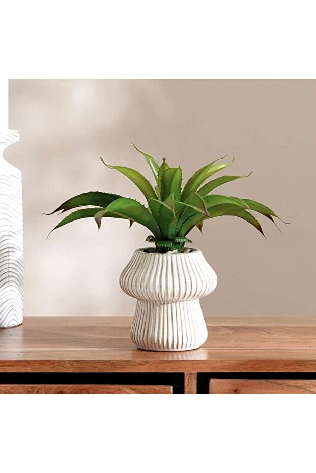 Aloe Artificial In Ceramic Pot 30.5x30.5x22.5cm - Green