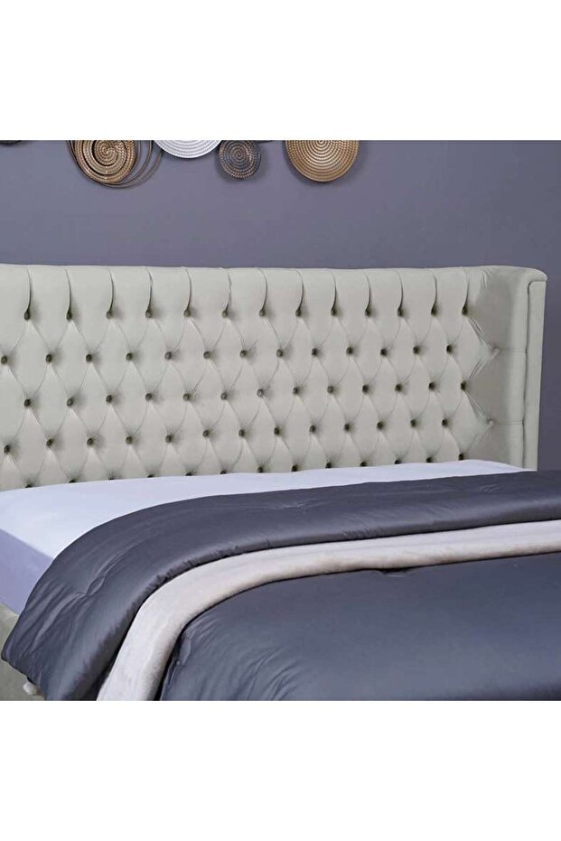 NEPTUNE HEADBOARD VELVET WHITE L-200 : H-125 CM