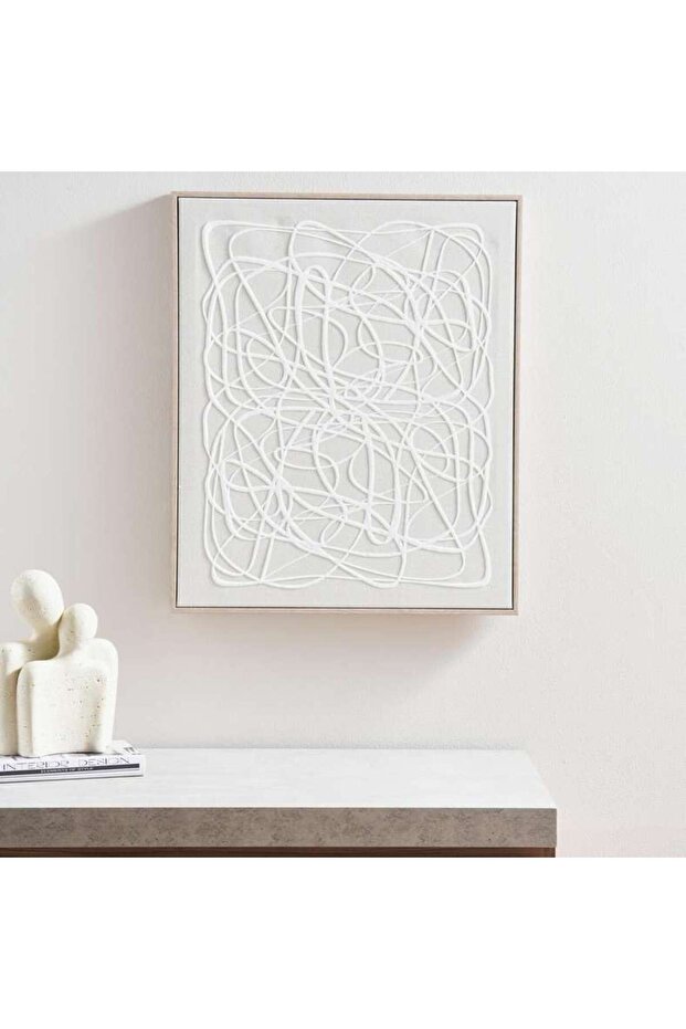 Cipriano Textured Canvas Wall Art 50x60cm - Beige