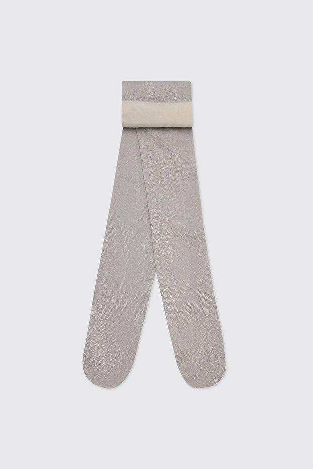 Girl's Ecru Glitter Pantyhose