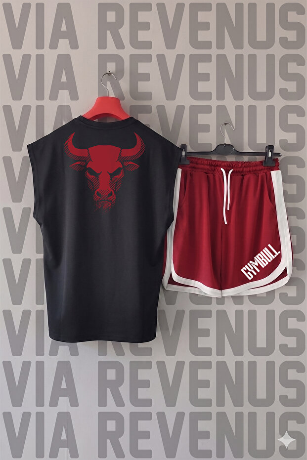 Boğa Printed Zero Sleeve Sports Tshirt and Shorts Sports Training Set