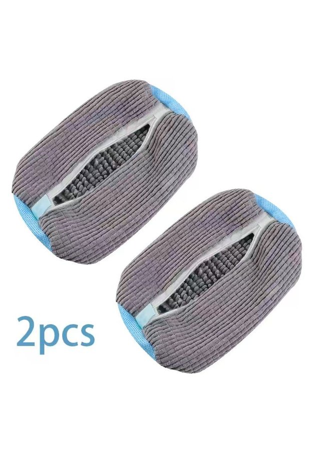 2pcs grey Special Shoe Washing Bag for Washer and Dryer Durable Laundry Wash Bag for All Shoes Sizes