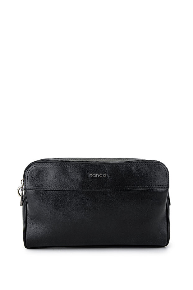 Men's Genuine Leather Black Handbag