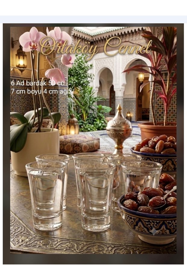 6 Pieces of Glass Zamzam Cup, 50 Cc Volume, 7 cm Height, 4 cm Mouth, 3 cm Base, Rayan Brand, Quality Product at Affordable Price.