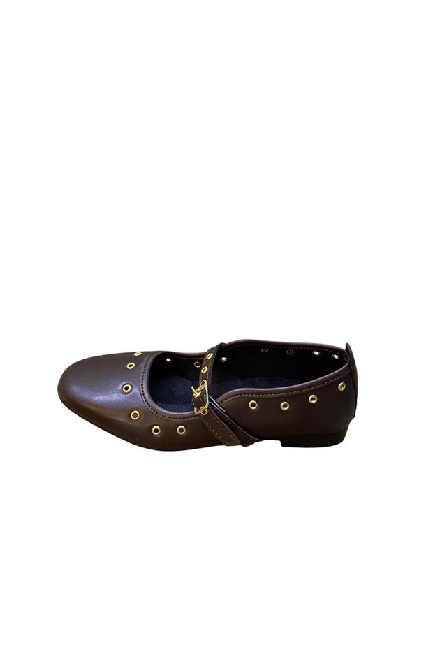 Women's Comfortable Flat Thin Sole Ballet Flats with Straps and Buckles