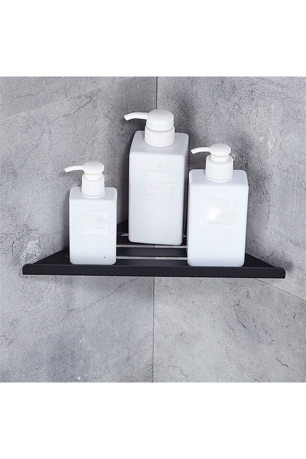 Gkd Decorative 3-Piece Black Corner Shampoo Holder, Bathroom Organizer, Kitchen and Shelf Organizer