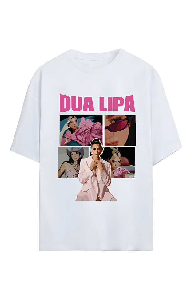Dua Lipa Printed Unisex 100% Cotton Lu Oversized T-Shirt