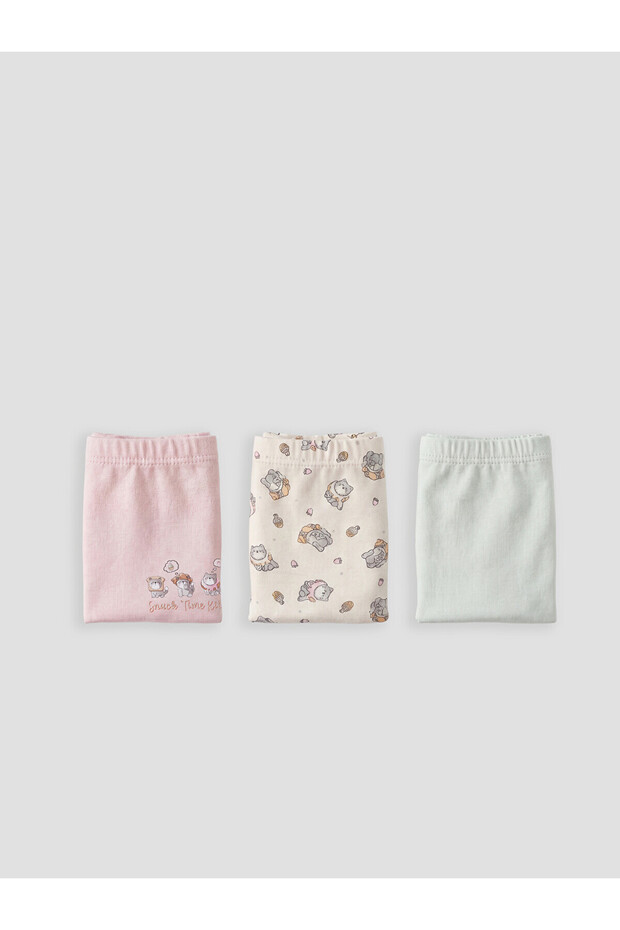Özmarka New Season Printed Girls' Boxer 3-Piece Set