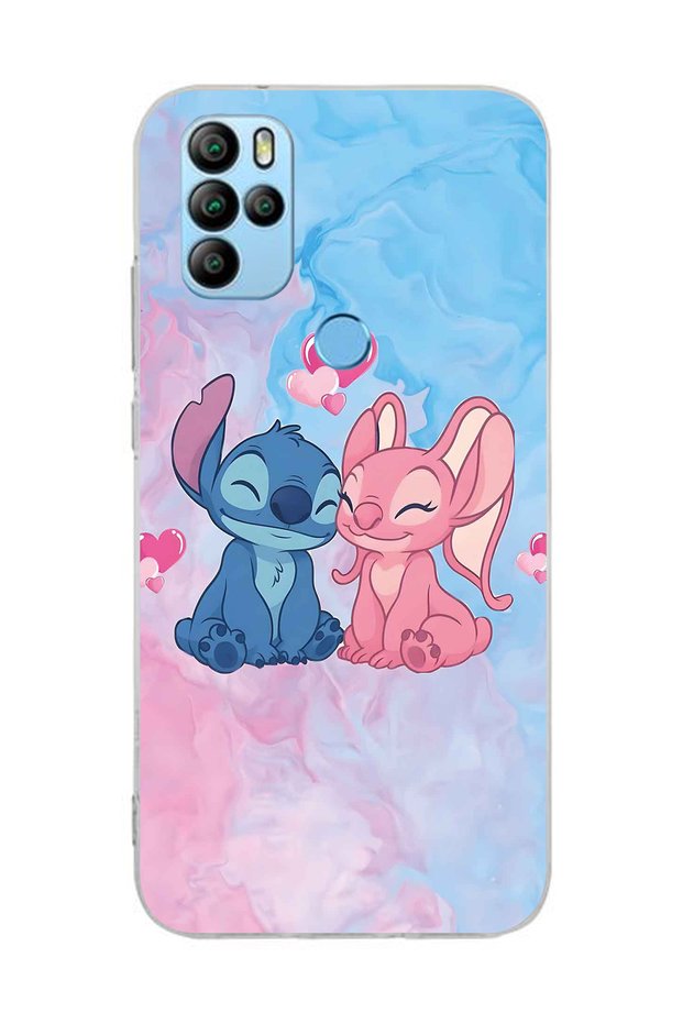 General Mobile Gm 21 Pro Compatible Stitch Angel Patterned Transparent Phone Case