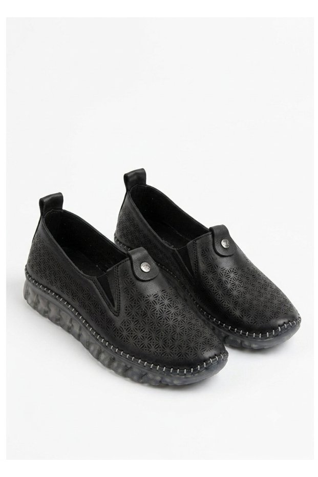 Wens Genuine Leather Orthopedic Black Casual Women's Shoes