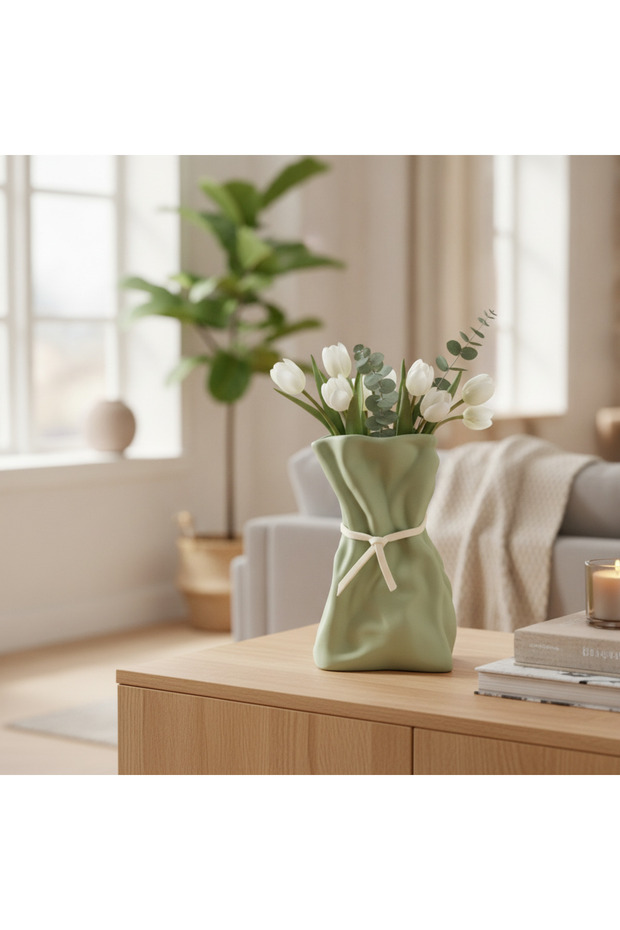Green Ceramic Vase 16x10
