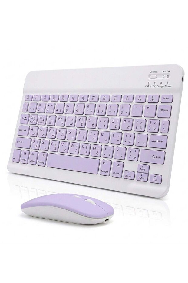 Ultra-Slim Bluetooth Keyboard & Mouse Combo Rechargeable Portable Wireless Keyboard Mouse Set for Tablet iPhone iPad Computer PC Laptop-
