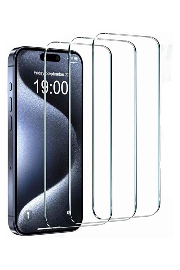 Pack Of 3 Screen Protector for iPhone 15 Pro Max - Anti-Scratch Tempered Glass Clear HD