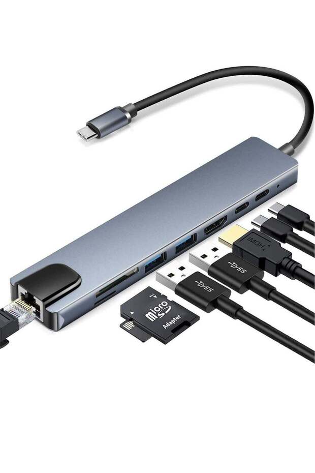 USB C Hub (8 in 1 Multifunction Adapter for MacBook & Windows) / USB Docking Station