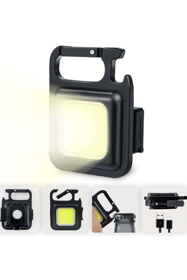 Small LED Flashlight 800 Lumens COB Rechargeable Keychain Mini Flashlight 4 Light Modes