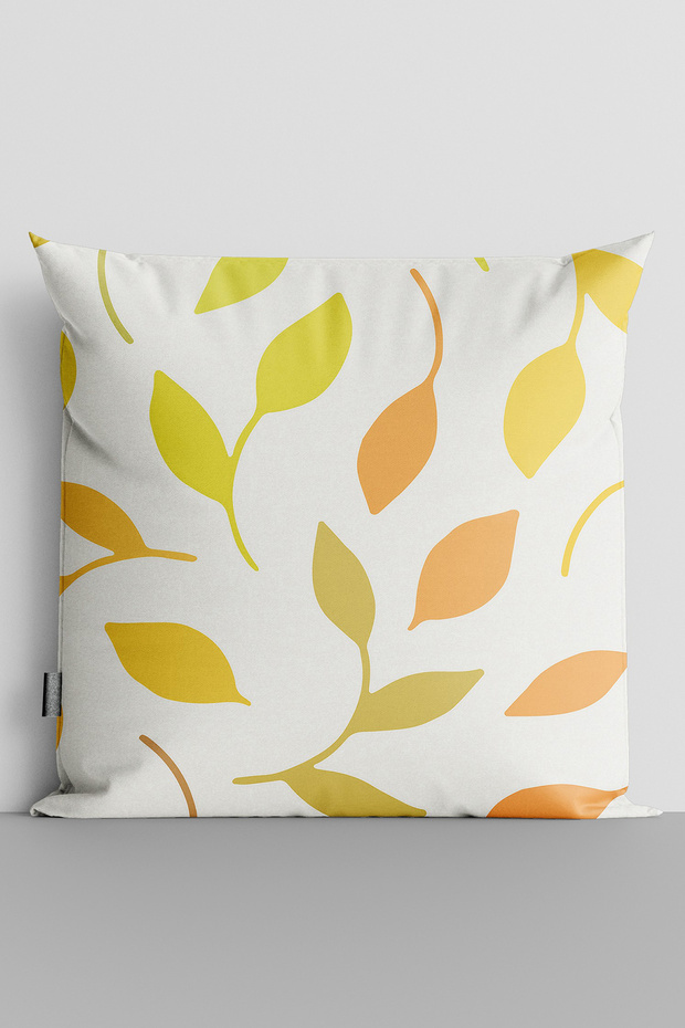 Yellow Leaves Double Sided Digital Printed Throw Pillow Cover