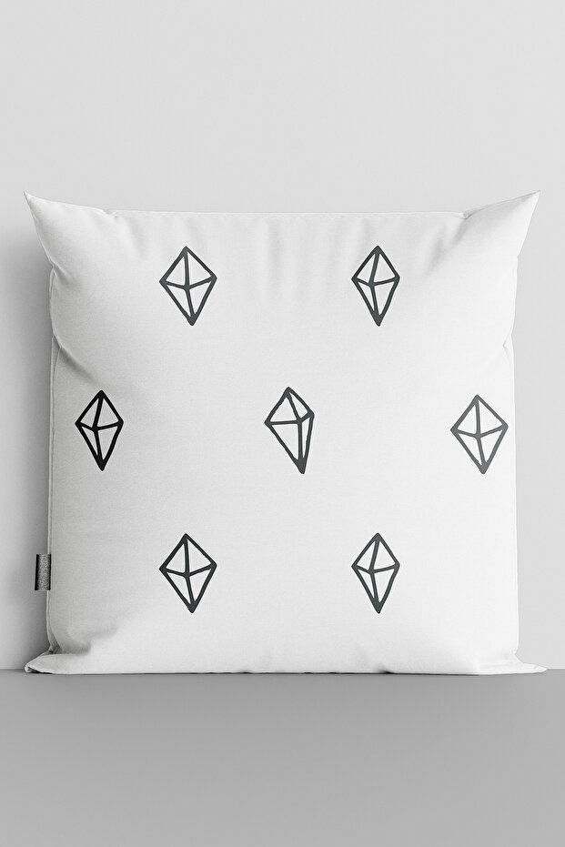 Black Geometric Shapes Double Sided Digital Printed Throw Pillow Cover - 2467