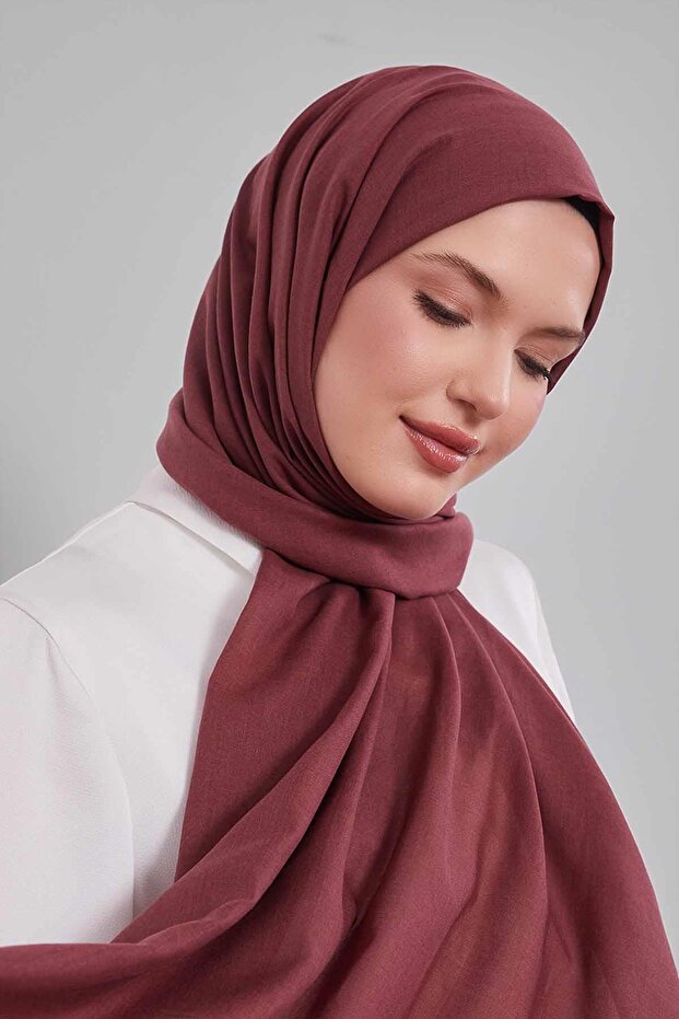 شال تينسل مسطح باللون العنابي